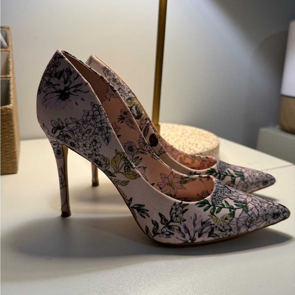 Guess Pink Floral Heels